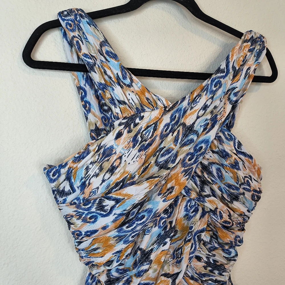 Garnet Hill Blue Print One-Piece Swimsuit    Gently Used.  Size 14